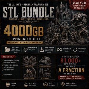 Grimdark Sci-Fi STL Mega Bundle | 4000GB Wargaming Miniatures (Digital Download)