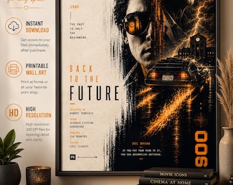 Back to the Future Poster #006 | Digital Cinema Collection | Sci-Fi Movie Poster | Time Travel Wall Art | Collector Wall Art | Digital Downl