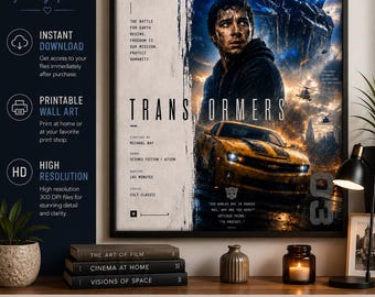Transformers Poster #003 | Digital Cinema Collection | Sci-Fi Movie Poster | Robot Wall Art | Digital Download