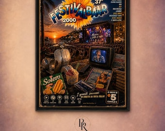 Italian Summer 2000 Wall Art | Retro Music Festival Poster | Y2K Nostalgia Printable Art | Digital Download