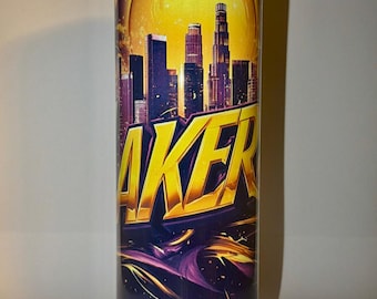 Vaso térmico de acero inoxidable de 591 ml (20 oz) de los L.A. Lakers – Regalo para los fanáticos del baloncesto de Los Ángeles