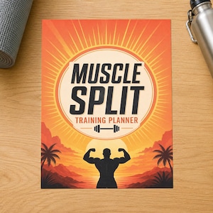 Printable Workout Log Template, Muscle Split Training Planner, Gym Routine PDF
