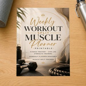 Weekly Workout Split Muscle Planner Printable, Fitness Tracker, Gym Log, Strength Training, Workout Planner Printable, Muscle Split Tracker