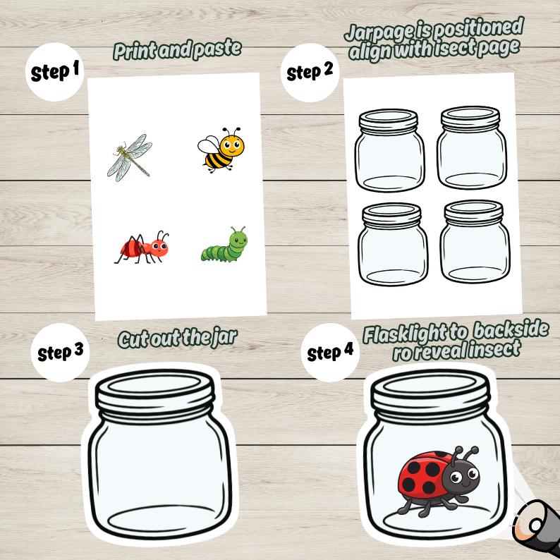 Flashlights And Insects Insect Flashlight Reveal Game Printable PDF | Preschool Bug Activity ...