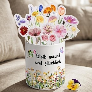 Duplo Banderole Blumenstrauß | Druckvorlage zum Ausdrucken | Danke Geschenk für Lehrerin | Emballage DIY Schoko | Téléchargement PDF