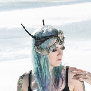 Burlesque Goddess Horns. Witchy Crown for Festivals and Masquerades - MADE TO ORDER