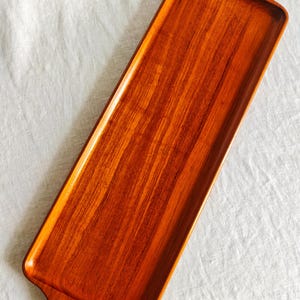 Vintage serveringsbricka i teak, baguettebricka från mitten av århundradet (60 cm)