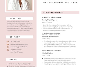 Professional Resume Template, ATS Friendly CV, Modern Editable Resume Design, ARK Digital Media