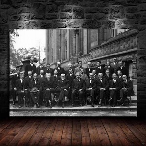 Black and White The Greatest Physicist Solvay Conference 1927 Vintage Poster HD Picture Print Wall Art Modern Home Bedroom Aesthetic Decor