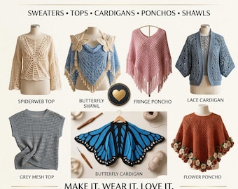 7 Crochet Wearable Patterns Bundle (PDF Download)