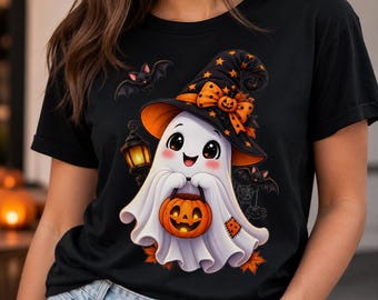 Halloween Witch Ghost Pumpkin PNG, Spooky Clipart (Digital Download)