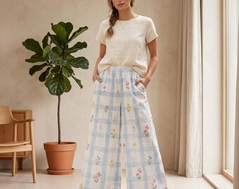 Wide Leg Pants Sewing Pattern, Palazzo Pants PDF, Plus Size XS-5XL (Digital Download)