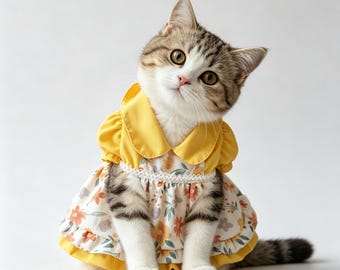 Niedliches Kleid für kleine Hunde und Katzen, Teddybär- & Pudel-Haustierkleid, weiches Welpen-Rock-Outfit, elegante Katzen-Hundekleidung für Frühlingssommer