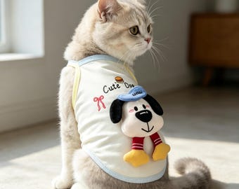 Haustierweste für Katzen Kleine Hunde Frühling Sommer Herbst | Atmungsaktive dünne Hundekatzenkleidung für Teddy Bichon Pommern | Niedliche Haustier Tank Top