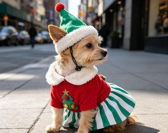 Weihnachten & Halloween Haustier Kostüm Hund Katze Outfit | Festliche Cosplay Kleidung für kleine Mittelgroße Hunde | Süßer Urlaub Dress Up Bekleidung für Haustiere