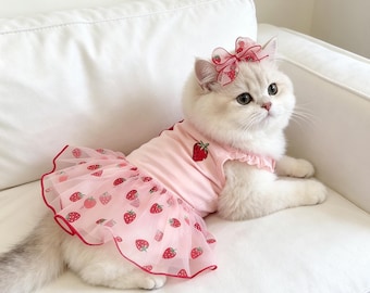 Schiere Tüll Haustier Kleid für Hunde Katzen | Leichtes Netz-Rock-Outfit für Pudel, Teddy, Bichon & Yorkie | Süße kleine Hund Sommer Kleidung