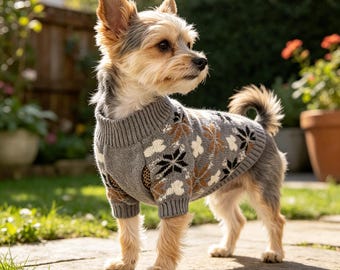 Weihnachten gestrickte Haustier-Pullover für Hunde Katzen | Festlicher Feiertags-Hundepullover für kleine Hunde, Welpen & Katzen, gemütliches Winter-Outfit