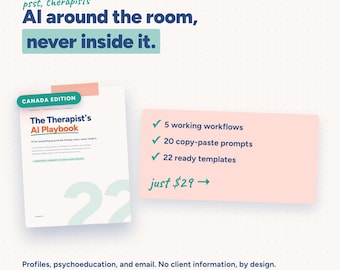 Therapist AI Playbook | AI Admin Templates & Prompts for Private Practice | Ethical Guide, 41pg, Canada