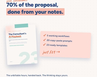 Consultant AI Playbook | ChatGPT Proposal & Meeting Templates for Consultants | 41-Page Guide + Prompts