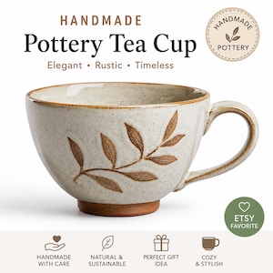 Handmade Tea Cup Slab Pottery Template, Teacup Ceramic Template, Instant Digital Download