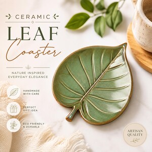 Leaf Coaster Pottery Template, Printable Ceramic Leaf Coaster, Handmade Slab Building Pottery Pattern, DIY Clay Coaster Template