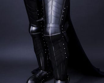 Schinieri Nazgûl | Armatura per gambe degli Spettri dell'Anello | Armatura medievale in acciaio nero per gambe | Schinieri per LARP Cosplay | Costume da cavaliere fantasy