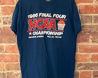 1986 NAVY True Vintage Final Four NCAA championship shirt, Duke LSU Louisville Kansas, Dallas Texas, Screen Stars