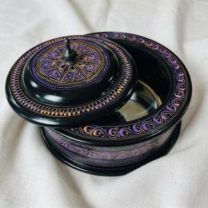 Handmade Naqshi Art Wooden Hot Pot with Stainless Steel Bowl | Pakistani Hand-Painted Serving Casserole