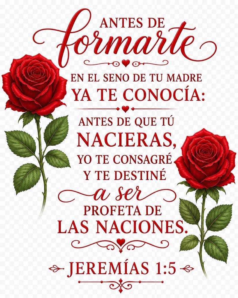 Jeremias 1:5 With Rosas, PNG Digital Download - Etsy