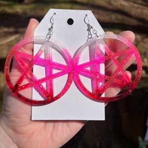 Large Pentagram Earrings - Multicolored