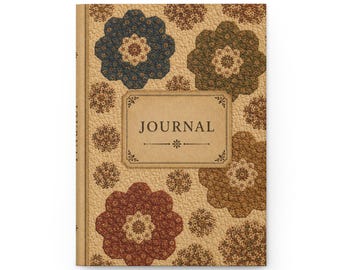 Vintage Heirloom Quilt Journal | Hardcover Writing Journal | Cottagecore Notebook | Antique Inspired Gift for Writer