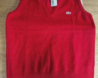 Lacoste BASI SA Vintage 80’s sweater Vest Tank Top Pullover Sleeveless NEW X4