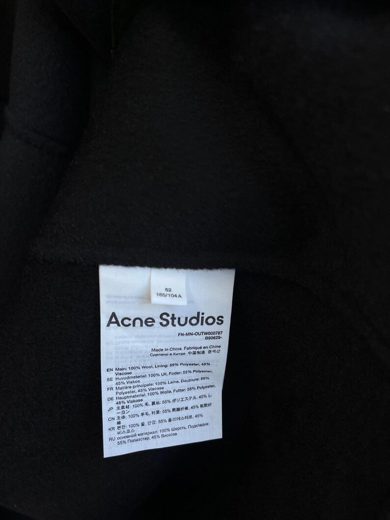 Acne Studios Black Wool Zipper Jacket Men image 19
