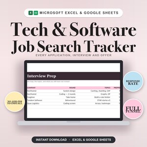 Tabellenkalkulationsplaner für die Verfolgung von Bewerbungen für technische Jobs (Excel- und Google Sheets-Vorlage)