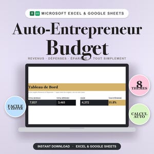 Auto-Entrepreneur Budget Tracker, French Freelance Finance, Excel Google Sheets (Instant Download)