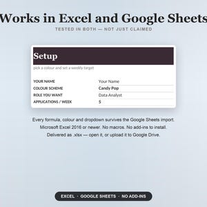 Arkusz kalkulacyjny do śledzenia aplikacji na staże Szablon arkusza kalkulacyjnego w programie Excel i Arkuszach Google zdjęcie 5