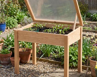 Raised Cold Frame Greenhouse Build Plan PDF, DIY Elevated Cedar Cold Frame on Legs Woodworking Plans, Seed Starter, Instant Download
