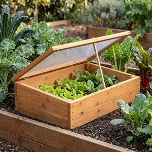 Cold Frame kas bouwplan pdf, DIY cedertuin Cold Frame seizoensverlenger houtbewerkingsplannen, directe download