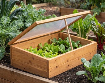 Cold Frame Greenhouse Build Plan PDF, DIY Cedar Garden Cold Frame Season Extender Woodworking Plans, Instant Download