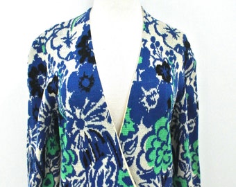 Vtg 60s CATALINA Floral Jacquard Cardigan Sweater - Etsy