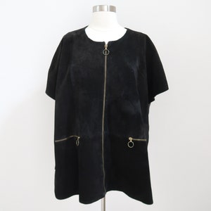 vtg 70s GINO PAOLI black suede cape