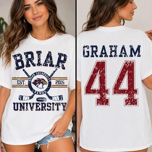 Camiseta de hockey de Briar U, camiseta de Garrett Graham número 44, regalo para fans de Off Campus Romance
