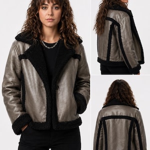 Off Campus Allie Hayes Shearling Leather Jacket, Mika Abdalla Green Leather Jacket, Women's Shearling Jacket