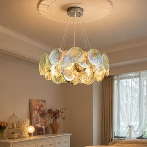 Murano-stil glaskrona färgglad italiensk taklampa