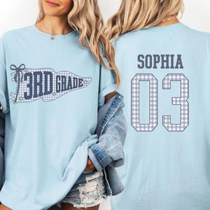 Comfort Colors Gingham Back to School Shirt, Teacher Team Shirts, Grade Level Team Tees, Teacher Gift, First Second Third Fourth Fifth Grade
