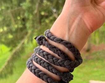 Braided Wraplet. Wrap Jewelry. Upcycled. Necklace. Bracelet. Anklet. Headband. Versatile Accessories.