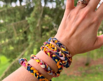 Braided Wraplet. Wrap Jewelry. Upcycled. Necklace. Bracelet. Anklet. Headband. Versatile Accessories.