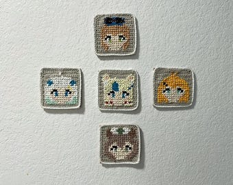 VTuber Crochet Coaster Decor - Sameko Saba, Nimi Nightmare, Mint Fantome, dooby3D, Dokibird