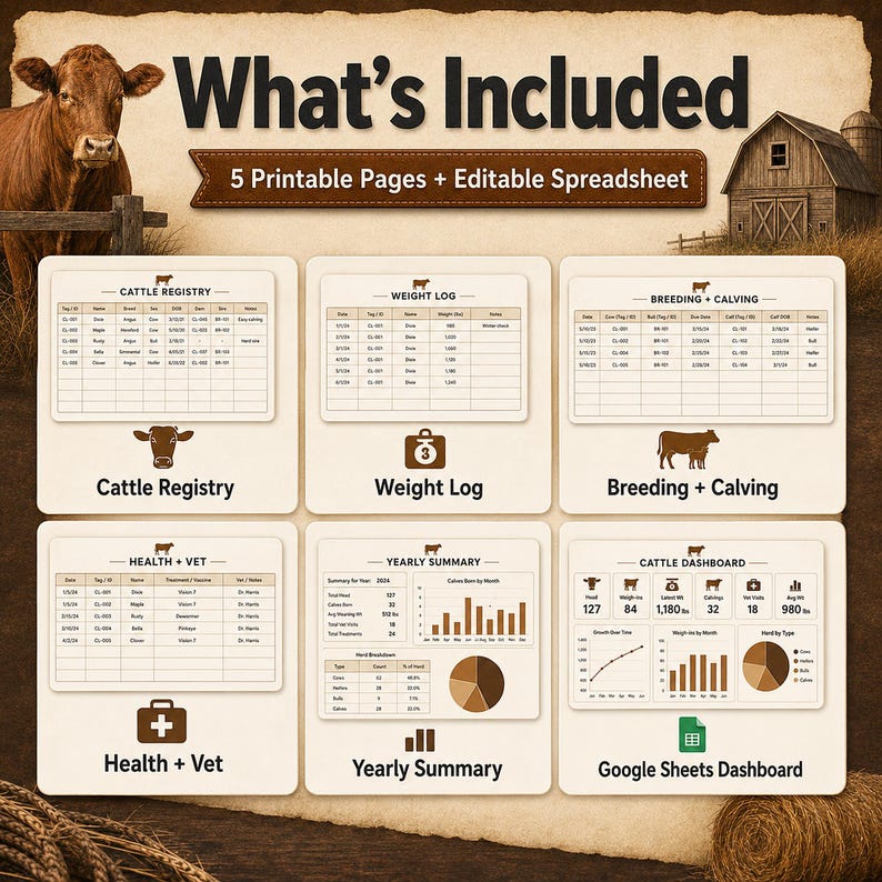 Cattle record whats included