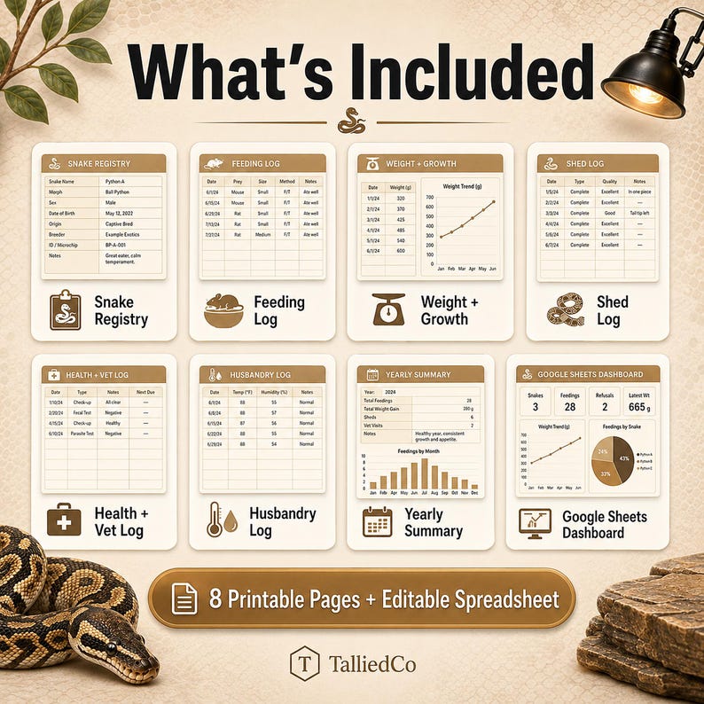 Ball python feeding log whats included
